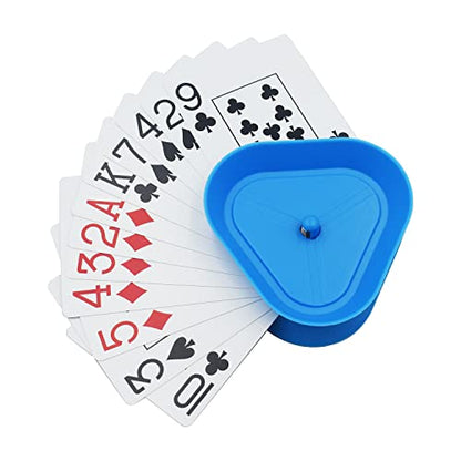 Yuanhe Playing Card Game Holder - Triangle Shaped Hands-Free Poker Holder Tray, 4 Colors, Set of 4 - style: Set of 4