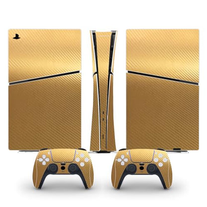 Skin Sticker Compatible with PS5 Slim Digital Console Controller (Gold) | Protective Decal Cover, Game Device Vinyl - color: Gold