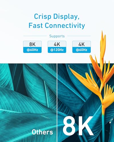 Anker HDMI Cable 8K@60Hz, Ultra HD 4K@120Hz HDMI Cord,48 Gbps Certified Ultra High-Speed,Compatible with PlayStation 5,Xbox,Samsung TVs,and More (6FT) - size: 6ft