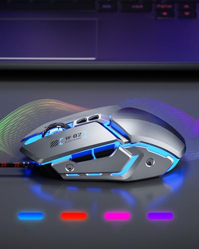 Wired Gaming Mouse, 8800 DPI Wired Optical Mouse, 6 Programmable Buttons RGB Breathing Light Ergonomic Gaming Mouse for PC Laptop Windows (Black) - color: Black