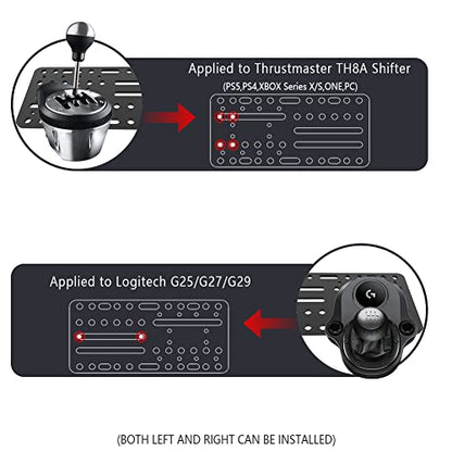 For Racing Game G25/27/29 T500 Windows 14 Bit Pc Usb Game Handbrake Sim Card,Compatible with Logitech Driving Force Shifter, Thrustmaster TH8A Shifter,Universal Desk/Chair Mount Bracket Plate