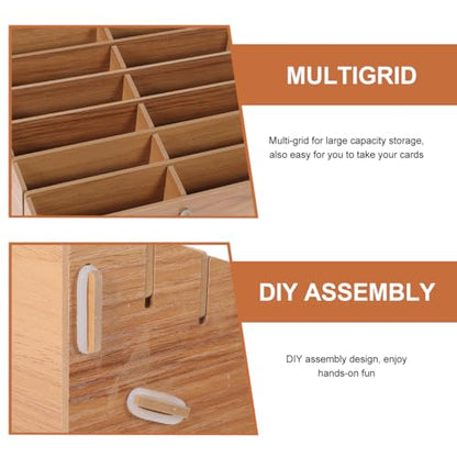 MAGICLULU Portable Multi-Grid Card Sorter Box 12-Compartment Card Storage Organizer Case for Trading Cards Game Supplies 8.66X6.29X5.51 Inches
