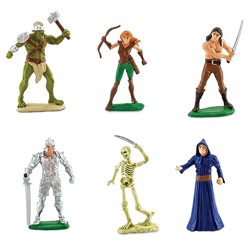 Safari Ltd. Heroes and Monsters Designer TOOB - 6 Mini Fantasy Figurines - Fantasy Toy Set for Boys, Girls, and Kids Ages 3+