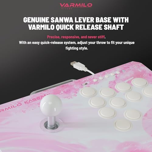 Varmilo Kassai X Arcade Fight Stick Rapid Trigger Tournament Grade Controller for Fighting Games Two Versions Standard PC Only or Pro Compatible with PC PS4 PS5 Nintendo Switch 1/2 (Sakura, Standard (PC-Only))