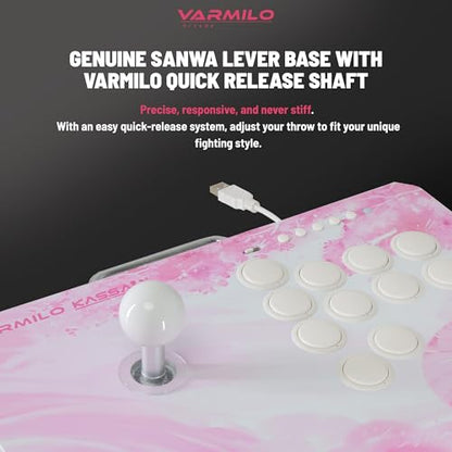 Varmilo Kassai X Arcade Fight Stick Rapid Trigger Tournament Grade Controller for Fighting Games Two Versions Standard PC Only or Pro Compatible with PC PS4 PS5 Nintendo Switch 1/2 (Sakura, Standard (PC-Only))