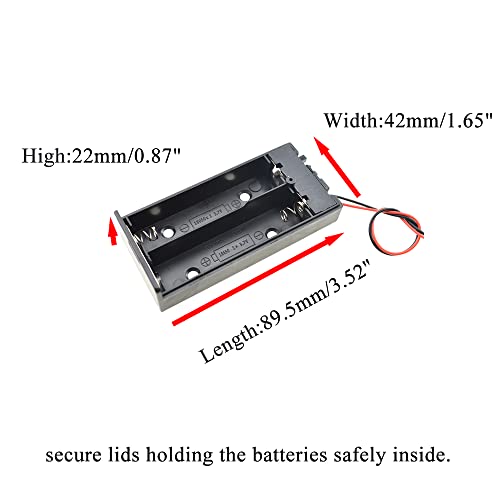 HAHIYO 18650 Battery Holder Bundle with Wire Sturdy Cover Flexible Springs Contact Build-in Switch Batteries Black Case Easy Install 5 Pieces for Wall Clocks Ham Radio Kids Toys - style: 18650-2-5P
