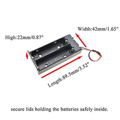 HAHIYO 18650 Battery Holder Bundle with Wire Sturdy Cover Flexible Springs Contact Build-in Switch Batteries Black Case Easy Install 5 Pieces for Wall Clocks Ham Radio Kids Toys - style: 18650-2-5P