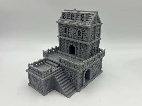 Middle-Ages Buildings Terrain Scenery for 18mm and 28mm Miniature Tabletop Wargames, 3D Printed and Paintable (28mm Scale)