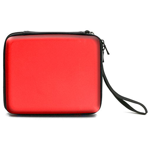 ADVcer 2DS Case, EVA Waterproof Hard Shield Protective Carrying Case with Hand Wrist Strap and Double Zipper Compatible with Nintendo 2DS (Reddish Orange) - color: Red