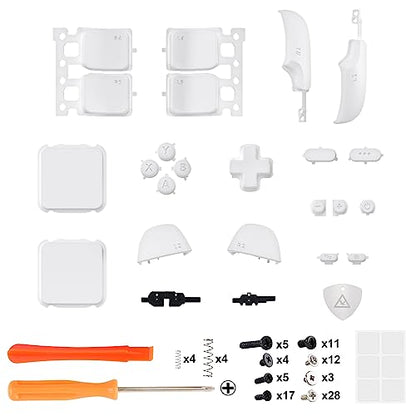 eXtremeRate White Replacement Full Set Buttons for Steam Deck, DIY Custom ABXY D-pad Trackpad Bumpers Triggers Buttons and Screwdriver Tools for Steam Deck LCD Handheld Console - Console NOT Included - color: White