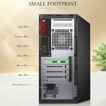 Dell Gaming Tower Desktop PC – Intel Core i5-6500 – 16GB RAM – 512GB SSD – GeForce GTX 1050 Ti – New 24" LED Monitor – Keyboard & Mouse – Windows 11 Pro – Gaming Computer (Renewed)