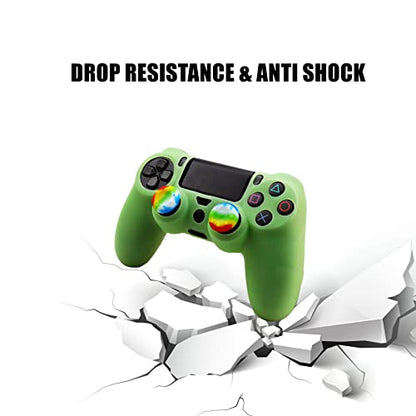 Silicone Skin for Ps4 Controller, Anti-Slip Shell Cover Case Dark Glow with 10 Joystick Grips for Playsation 4/ Slim/Pro Dualshock 4 Controller Wireless Gamepad - color: PS4 controller #10