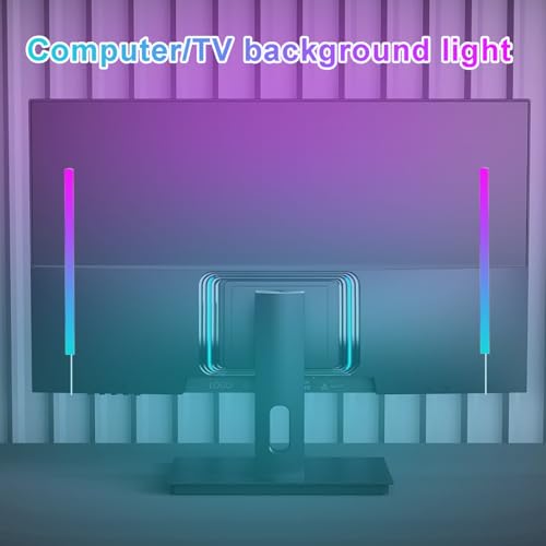 12" Under Monitor RGB Light Bar,16 Million Hues,USB-Powered, 3-Control (Button/Remote/App),LED Ambient Light for Gaming Room, Display Case & Desk Aesthetic Lighting（Red）