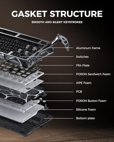 GravaStar Mercury K1 Pro Wireless Mechanical Gaming Keyboard, 75% Layout RGB Custom Keyboard, Aluminum Alloy Matte Black Frame with Phoenix-Inspired Keycaps, Hot-Swappable Linear Switches【CyberFlare】 - color: CyberFlare