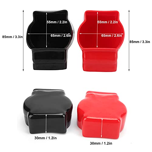 Battery Terminal Covers, Positive Negative Top Post Insulating Protector Universal for Car Motorcycle Truck