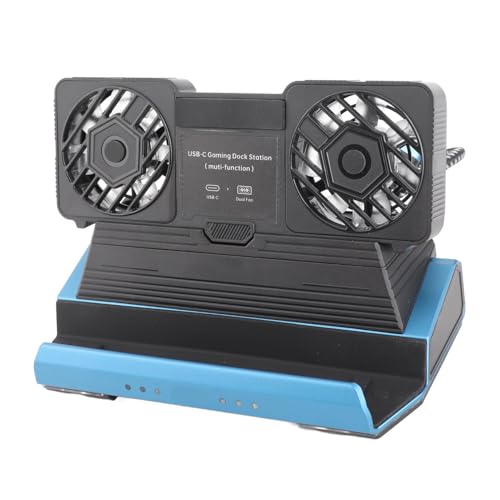 9 in 1 Docking Station for Steam Deck with RGB, 4K@60Hz HDMI, Gigabit Ethernet, USB C PD 100W, Dual Cooling Fan Dock for Handheld Gaming Consoles