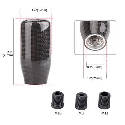 Carbon Fiber Shift Knob for Automatic and Manual Vehicles, Carbon Fiber Gear Shift Knob, 6 Speed Black - size: 6 Speed