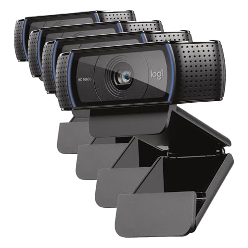 Logitech C920x HD Pro PC Webcam,Full HD 1080p/30fps Video,Clear Audio,HD-Light Correction,Works with Microsoft Teams,Google Meet,Zoom,Nintendo Switch 2’s New GameChat Mode,Mac/Tablet-Black,(Pack of 4) - size: 4 Pack, style: 1080P/30 fps, 720p/30fps