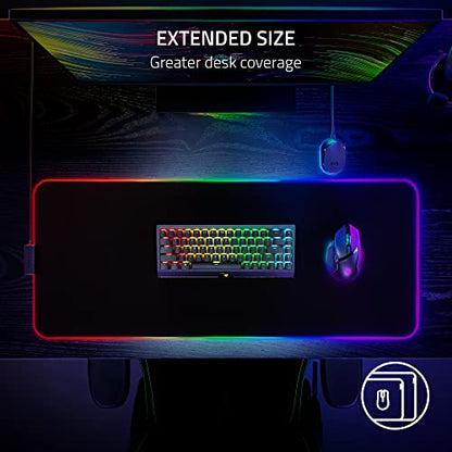 Razer Strider Chroma Hybrid Gaming Mouse Mat with Chroma RGB | Hybrid Soft/Hard Mat, 19 Razer Chroma RGB Lighting Zones, Warp and Water-Resistant, Anti-Slip Base, Seamless Edges - color: Chroma, size: 16.1L x 37W inches