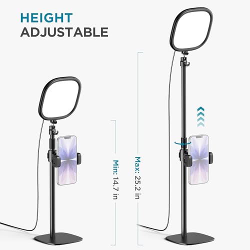 InnoGear Zoom Lighting for Computer, 50 Light Modes Video Conference Lighting with Phone Holder Cell Phone Selfie Lights Desk Webcam Ring Light with Stand for Camera Video Recording Podcast Streaming