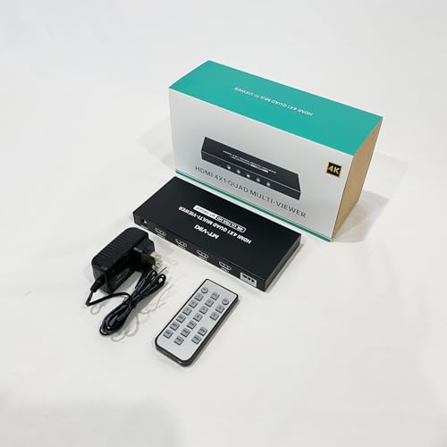 MT-VIKI 4K HDMI Multiviewer 4x1 w/IR Remote, 4K@30Hz Seamless HDMI Switcher 4 in 1 Out for PS4/PS5/Security Camera - size: 4x1 w/ IR Remote