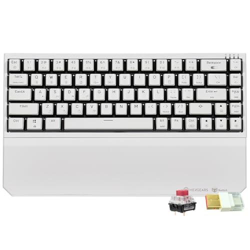 Hexgears X1 Pro Wireless Mechanica Keyboard, Tri-Mode Bluetooth/2.4G/USB-C, Hot-Swappable Linear Switch Gaming Keyboard, Mini Compact White Backlit Keyboards with Wrist Rest - White - color: Panda-X1 Pro, size: Linear