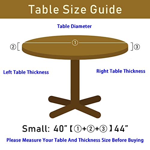 Game Card Round Tablecloth Elastic Fitted Table Cover Washable Elastic Edge Tablecloths for Kitchen Dining Party Fitted Table 40-44 inch - color: Game Card S, size: 40" (Round)