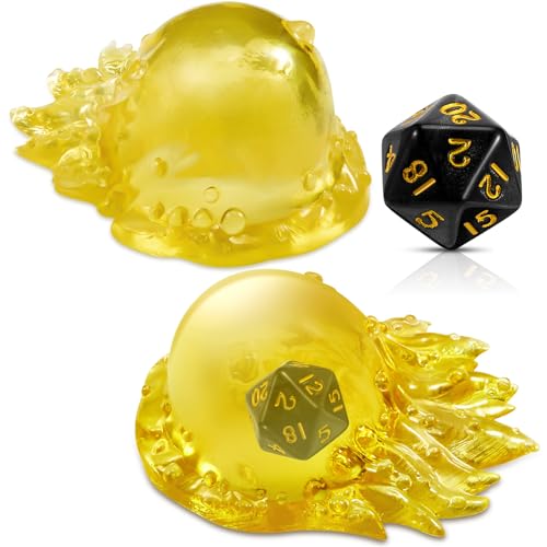 Deekin 1 Pcs Translucent Resin Dice Jail Cube,Yellow - color: Yellow