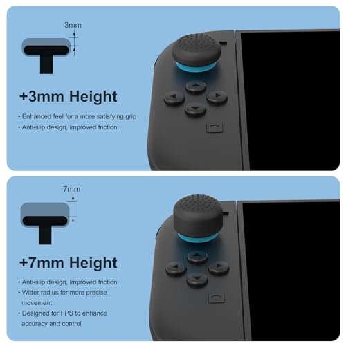 WEOTOO 8 Pack Thumb Grips Compatible with Nintendo Switch 2 (2025), Thumb Grip Caps for Switch 2, Enhanced Gaming Grip Set, Joycon Grip Button Stick Cover, Improve Control- Black - color: Black