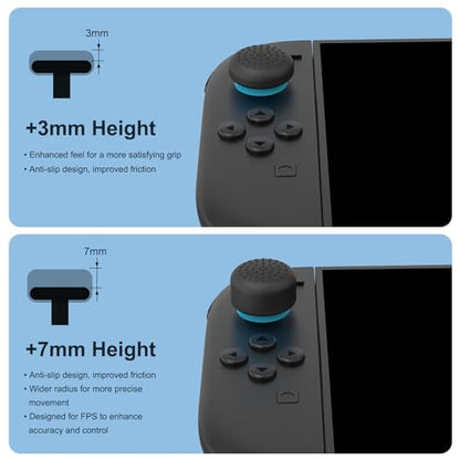 WEOTOO 8 Pack Thumb Grips Compatible with Nintendo Switch 2 (2025), Thumb Grip Caps for Switch 2, Enhanced Gaming Grip Set, Joycon Grip Button Stick Cover, Improve Control- Black - color: Black