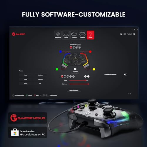 GameSir Kaleid Wired Controller for Xbox Series X|S, Xbox One,Windows 10/11 & Steam, Plug and Play Gaming Gamepad, Transparent Video Game Controller with Hall Effect Joysticks/Hall Trigger - size: Kaleid