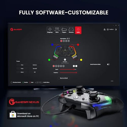 GameSir Kaleid Wired Controller for Xbox Series X|S, Xbox One,Windows 10/11 & Steam, Plug and Play Gaming Gamepad, Transparent Video Game Controller with Hall Effect Joysticks/Hall Trigger - size: Kaleid