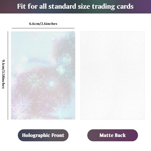 DEDC MTG Card Sleeves 200CT (Firework+Broken Stone) Holographic Front & Matte Finish Back Smooth Shuffle Standard Size 4 Mil Tear Resistant Art Cards Sleeve for Magic The Gathering - style: Front Holographic Back Clear Matte