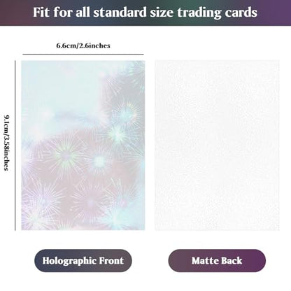 DEDC MTG Card Sleeves 200CT (Firework+Broken Stone) Holographic Front & Matte Finish Back Smooth Shuffle Standard Size 4 Mil Tear Resistant Art Cards Sleeve for Magic The Gathering - style: Front Holographic Back Clear Matte