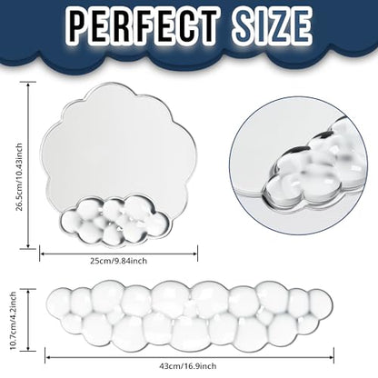 Keyboard Wrist Rest Set — Ergonomic Cloud Gel Wrist Rest Keyboard and Mouse Pad, Non-Slip Desk Accessories for Office and Home（White）