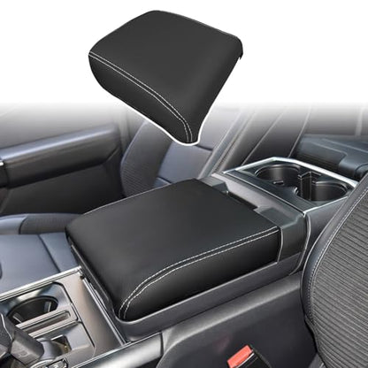 ramuel Center Console Armrest Cover for Ford F150 F-150 2021-2025 | Only fit for Work Surface Console,Anti-Scratch ， Non-Slip ， PU Leather ，Easy Install - size: for F150 F-150 14th GenJump Seat Console