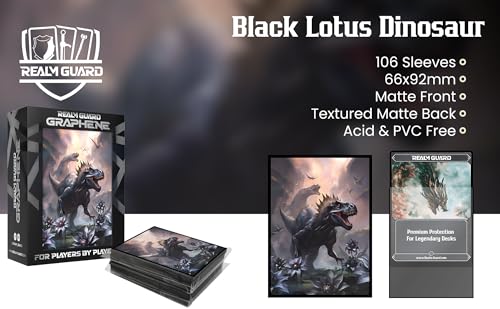 Graphene -100ct Textured Matte TCG/MTG Card Art Sleeves (Black Lotus Dinosaur) - style: Graphene