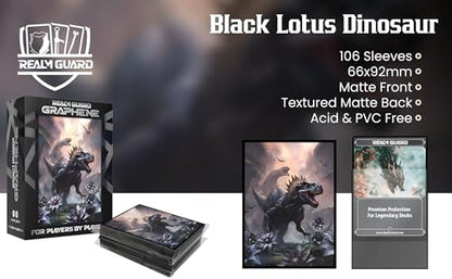 Graphene -100ct Textured Matte TCG/MTG Card Art Sleeves (Black Lotus Dinosaur) - style: Graphene