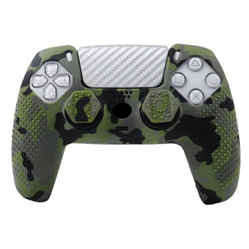 Dark Green Camo Controller Skin Compatible with PS5/Playstation 5 Controller, RALAN Protector Case Cover Customised Thumb Grip - color: Dark Green Camo