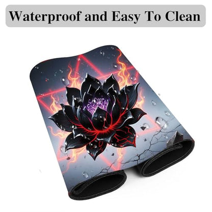 for MTG Playmat, for TCG Play Mat, 24 x 14 inches, Magic Game Card Mat Commander Playmat,Trading Card Inked Game Mat,Battle Game Rubber Non-Slip Mat - Black Lotus - color: Black Lotus