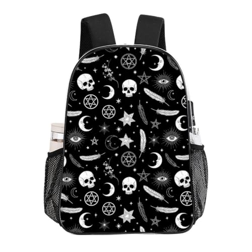 Clear Transparent Beach Backpack Waterproof Sand Water Resistant | Heavy Duty, Goth Raven Crow Skull Moon Star Gothic Witch Spirit Board, See Through Daypack - color: Pattern (834)