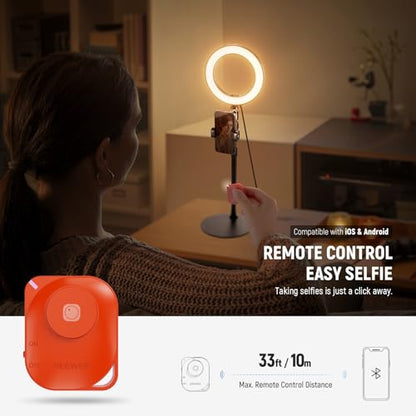 NEEWER 8" 18W High Power Desk Ring Light with Stand & Phone Holder, Circle Selfie Ringlight for iPhone Streaming Vlogging Recording, Video Conference Lighting Kit for Laptop Computer Zoom Call, RH8B