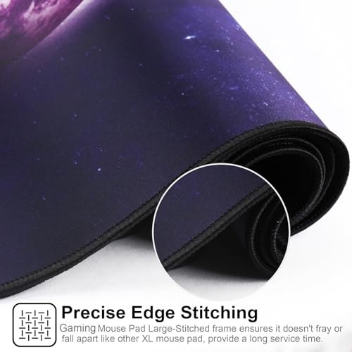 XXL Professional Large Mouse Pad & Computer Game Mouse Mat (35.4x15.7x0.1IN, Sky Planet) - color: Sky planet, size: 35.4x15.7x0.1IN