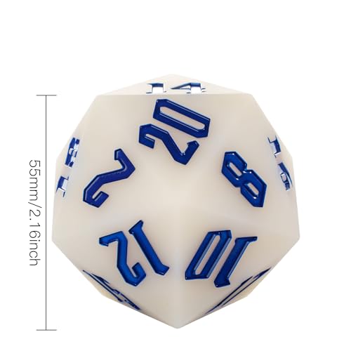 Silicone 55mm D20 DND Dice, Light Changing Colors Single Large D20 | Giant D20 Polyhedral Dice with Dice Gift Box Compatible with Dungeons and Dragons RPG Table Games(Red Yellow/Blue) - color: Red Yellow/Blue