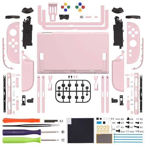 eXtremeRate DIY Replacement Shell Buttons for Nintendo Switch 2, Full Set Rear Back Plate Controller Housing with Button for Switch 2 Console & Joycon 2 - Deluxe Version - Cherry Blossoms Pink - color: Cherry Blossoms Pink