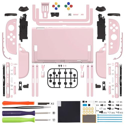 eXtremeRate DIY Replacement Shell Buttons for Nintendo Switch 2, Full Set Rear Back Plate Controller Housing with Button for Switch 2 Console & Joycon 2 - Deluxe Version - Cherry Blossoms Pink - color: Cherry Blossoms Pink