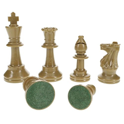 WE Games Color Bright Plastic Staunton Tournament Chess Pieces with 3.75 in. King - Half Chess Set of Chess Pieces Only, Gold - color: Gold