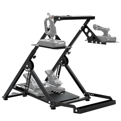 Minneer Flight racing simulator cockpit Foldable Steering Wheel Stand with Seat Fixing Slot, Fits for Logitech/Thrustmaster/Fanatec X56/X52/G29/G923/T248/T300/TSPC game wheel Excluding Wheel, Pedals