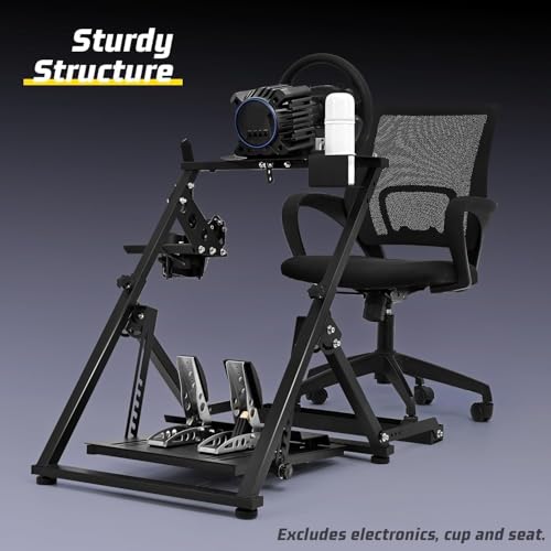 Gazzyt X-frame Racing Wheel Stand New Upgrade Fit for Logitech/Thrustmaster/Fanatec G25,G27,G29,G920,G923&T128X,T248,T300,T458 Race Car Seat Adjustable Steering Wheel Frame without Pedal Shifter