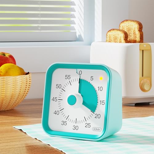 Visual Timer for Kids, Cute Timer with Pause Function, Green | Time Management for Classroom, ADHD, Kitchen, Toddlers, Study, Alarm 3 Volume Levels, Light Indicator, Easy to Use - color: Green